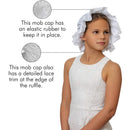White Mob Cap Accessory - Grandma Night Bonnet Colonial Costume Nightcap Mop Hat Accessories for Maid Girls and Women