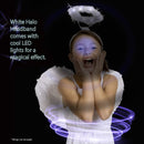 Light Up Angel Halo - White Feather Fluffy LED Halo Headband Accessories for Angel Costumes for Adults and Kids