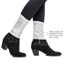 Silver Sequin Costume Socks - Sparkle Dance Party Silver Sequined Shiny Sock Cover Cuffs Costumes Accessories