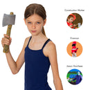 Realistic Hatchet Axe Toy - Wood Look Lumberjack Props Costume Accessories with Fake Tin Blade
