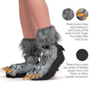Werewolf Feet Shoe Covers - Silver Grey were Wolf Monster Foot Claws Costume Accessories