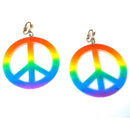 Hippie Style Peace Earrings - 1960's Hipster Fashion Peace Ear Rings - 1 Pair