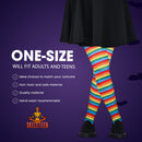 Colorful Rainbow Striped Tights - Striped Nylon Clown Stretch Pantyhose LGBT Stocking Accessories for Every Day Attire and Costumes for Men, Women and Kids