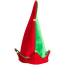 Funny Christmas Elf Hat - Red and Green Jolly Velvet Holiday Elven Novelty Costume Hats with Jingle Bell Designs