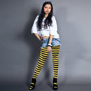 Black and Yellow Tights - Striped Nylon Bumble Bee Stretch Pantyhose Stocking Accessories for Every Day Attire and Costumes for Men, Women and Kids