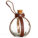 Dark Magic Potion Bottle - Brown Wizard Potions Glass Holder with Cork Stopper and Faux Leather Harness with Holster Loop