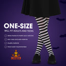 Black and White Tights - Striped Nylon Stretch Pantyhose Stocking Accessories for Every Day Attire and Costumes for Men, Women and Kids