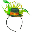 Green Top Hat Headband - St Patricks Day Irish Green Mini Hat Dress Up Hair Costume Accessories Head Band for Women and Children