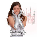 Silver Metallic Opera Gloves - Roaring 20's Fancy Flapper Elbow Evening Gloves Accessories for Women and Girls