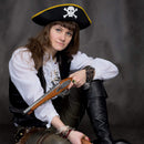 Tri Corner Pirate Hat - Three Cornered Buccaneer Costume Accessory Hat - 1 Piece