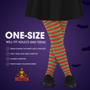 Red and Green Tights - Striped Nylon Christmas Elf Stretch Pantyhose Stocking Accessories for Every Day Attire and Costumes for Men, Women and Kids