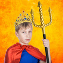 Gold Trident Costume Accessory - Golden Pitchfork Spear Toy Prop Weapon Staff Accessories for Adults and Kids Costumes