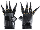 Faux Leather Claw Gloves - Black Lizard Skin Scary Leather Hand Glove Animal Claws for Women and Kids