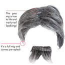 Grey Wig and Mustache - Salt and Pepper Hair Old Person Gr...Wigs and Mustache Old Man Costume Accessories Set for Boys and Girls