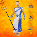 Gold Trident Costume Accessory - Golden Pitchfork Spear Toy Prop Weapon Staff Accessories for Adults and Kids Costumes