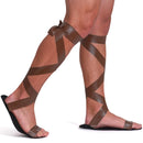 Greek Roman Brown Sandals – Lace Up Biblical Egyptian Gladiator Costume Sandal Shoes for Men and Women