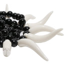 Caveman Bone Costume Necklace - African Jungle Tribal Necklace with Fake Teeth and Bones Accessories for Costumes for Adults and Kids
