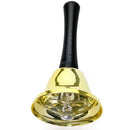 Gold Ringing Hand Bell - Loud Metal Handheld Ring Tea Bell for Calling Attention and Assistance