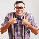 Retro Nerd Costume Glasses - Oversized Black Hipster Eyeglasses with Clear Lenses - 1 Pair