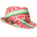 Ugly Sweater Fedora Hat - Funny Christmas Holiday Red and Green Ugly Sweater Party Hat for Adults and Kids
