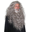 Grey Wig and Beard - Long Gray Wizard Wig and Beard Costume Accessory for Adults and Kids