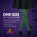 Black and Green Tights - Striped Nylon Stretch Pantyhose Stocking Accessories for Every Day Attire and Costumes for Men, Women and Kids