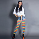 Colorful Rainbow Striped Tights - Striped Nylon Clown Stretch Pantyhose LGBT Stocking Accessories for Every Day Attire and Costumes for Men, Women and Kids