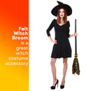 Witch Broomstick Costume Accessories - Realistic Wizard Flying Felt Broom Stick Costumes Accessory for All Children