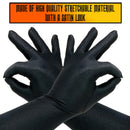Black Satin Opera Gloves - Roaring 20's Fancy Flapper Elbow Gloves - 1 Pair