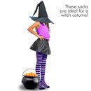 Purple and Black Socks - Over The Knee Striped Thigh High Costume Accessories Stockings for Men, Women and Kids