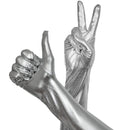 Silver Metallic Opera Gloves - Roaring 20's Fancy Flapper Elbow Evening Gloves Accessories for Women and Girls